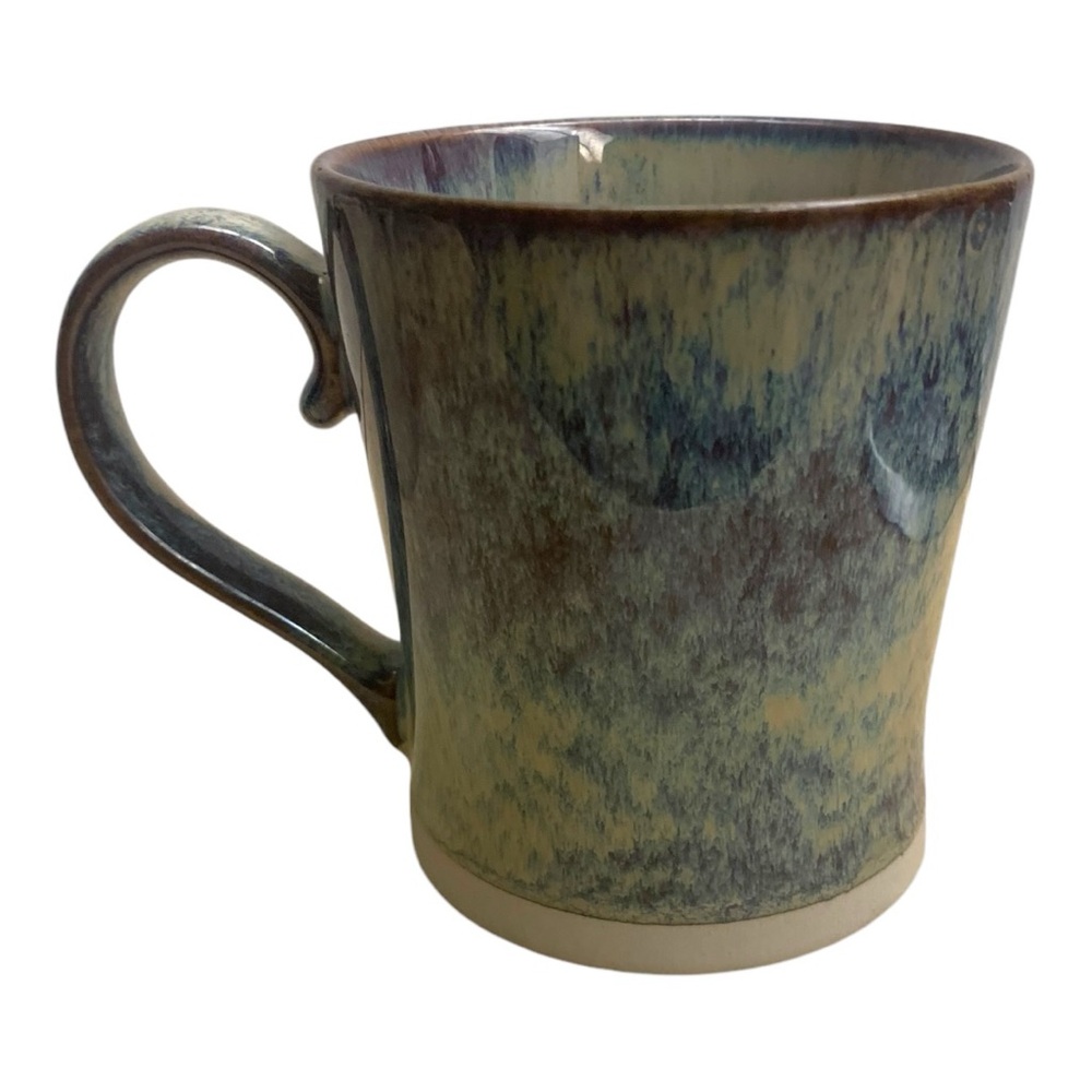 La Rochelle Iridescent Sky Blue Fire Glazed Stoneware Large Coffee Cup Tea Mug